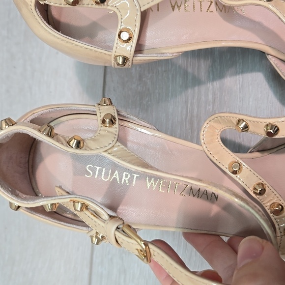 Stuart Weitzman Women Heels Studded Pointed toe shoes sz 8M - Picture 6 of 14